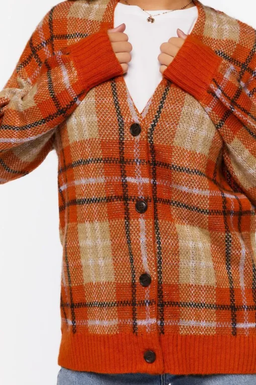 Plaid Cardigan Sweater