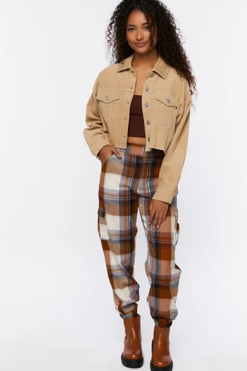 Plaid Cargo Joggers