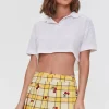 Plaid Cherry Embroidered Skort
