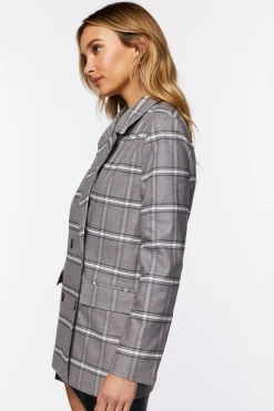 Plaid Double-Breasted Blazer
