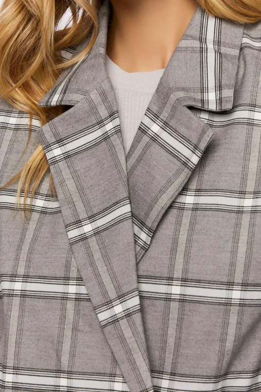 Plaid Double-Breasted Blazer