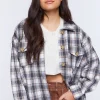 Plaid Drop-Sleeve Shacket