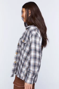 Plaid Drop-Sleeve Shacket