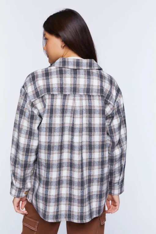 Plaid Drop-Sleeve Shacket