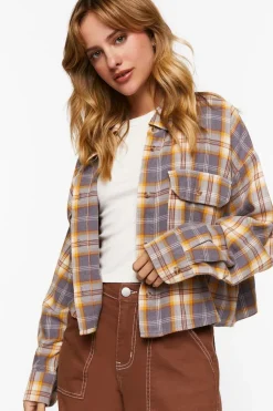 Plaid Drop-Sleeve Shirt