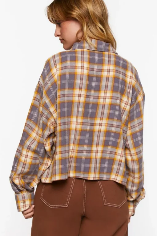 Plaid Drop-Sleeve Shirt
