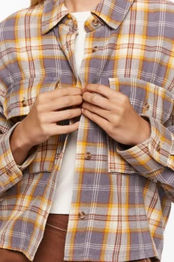 Plaid Drop-Sleeve Shirt
