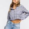 Plaid Flannel Cropped Shirt