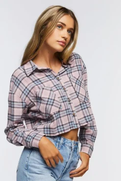 Plaid Flannel Cropped Shirt