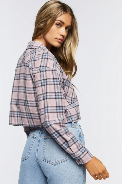 Plaid Flannel Cropped Shirt