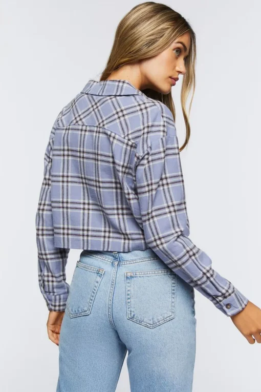 Plaid Flannel Cropped Shirt