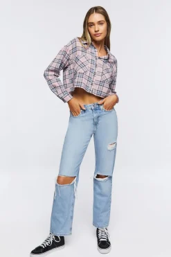 Plaid Flannel Cropped Shirt