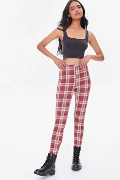 Plaid High-Rise Leggings