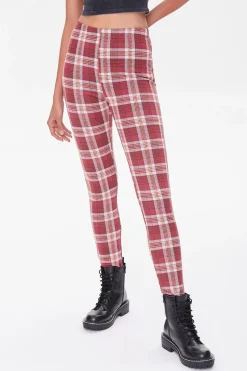 Plaid High-Rise Leggings