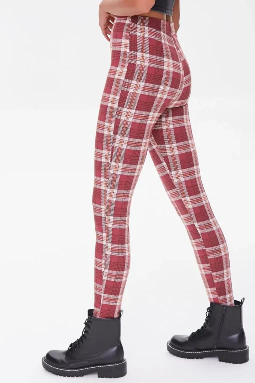 Plaid High-Rise Leggings
