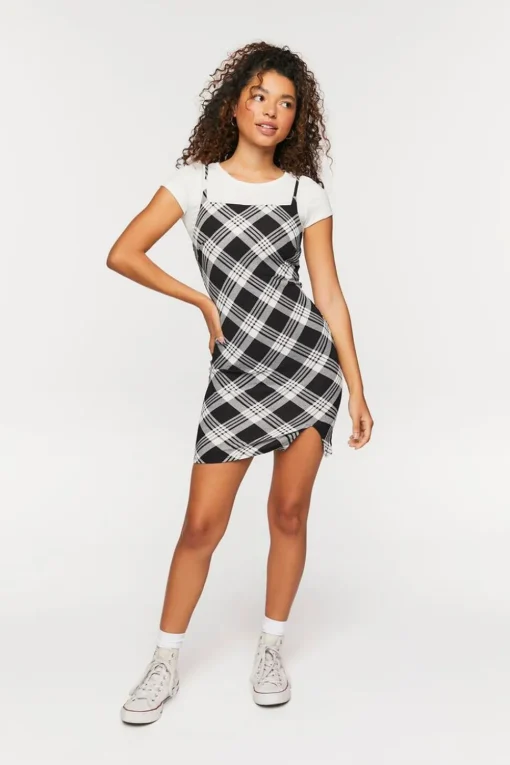Plaid Mini Cami Dress