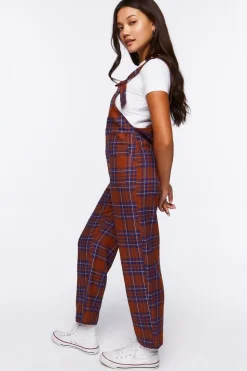 Plaid Straight-Leg Jumpsuit