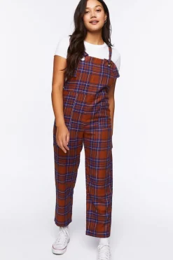 Plaid Straight-Leg Jumpsuit