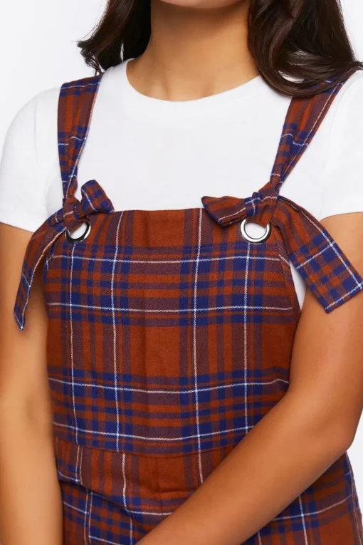 Plaid Straight-Leg Jumpsuit