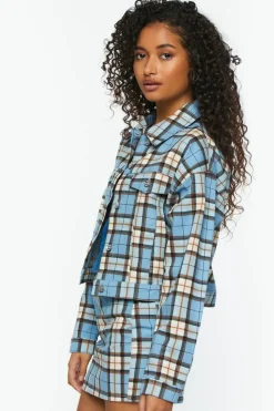 Plaid Trucker Jacket & Mini Skirt Set