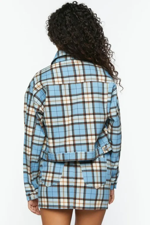 Plaid Trucker Jacket & Mini Skirt Set