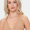 Plaid Underwire Bikini Top