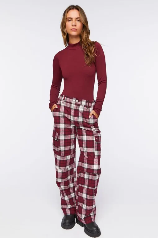 Plaid Wide-Leg Pants