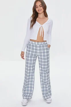 Plaid Wide-Leg Pants