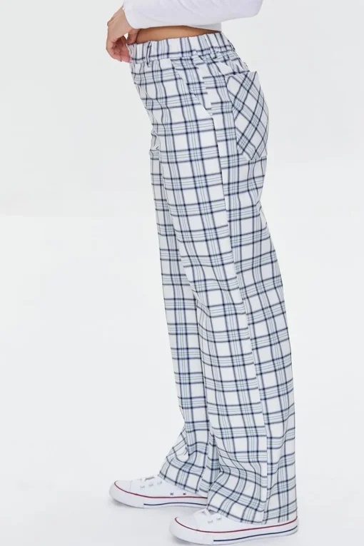 Plaid Wide-Leg Pants