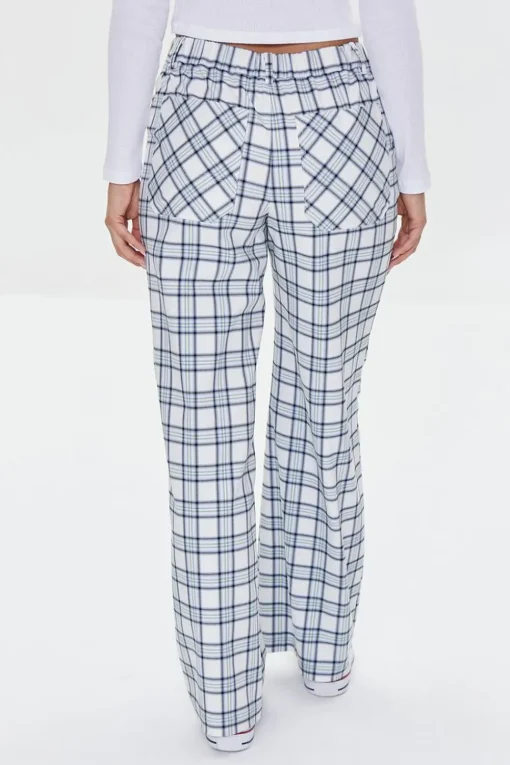 Plaid Wide-Leg Pants