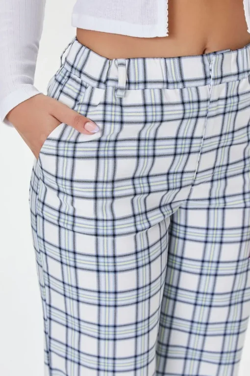 Plaid Wide-Leg Pants