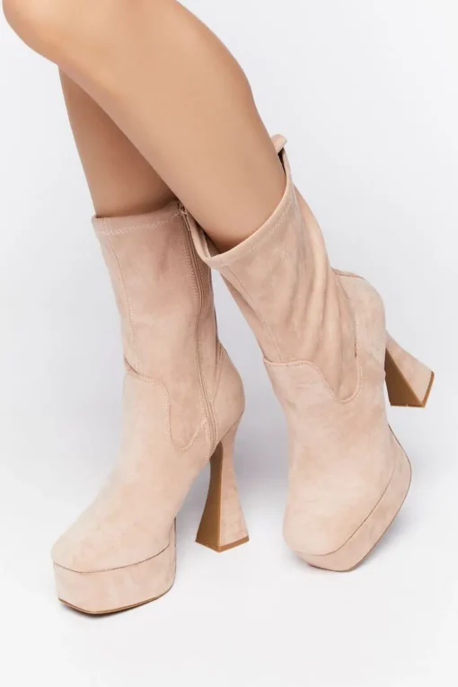 Platform Block Heel Booties