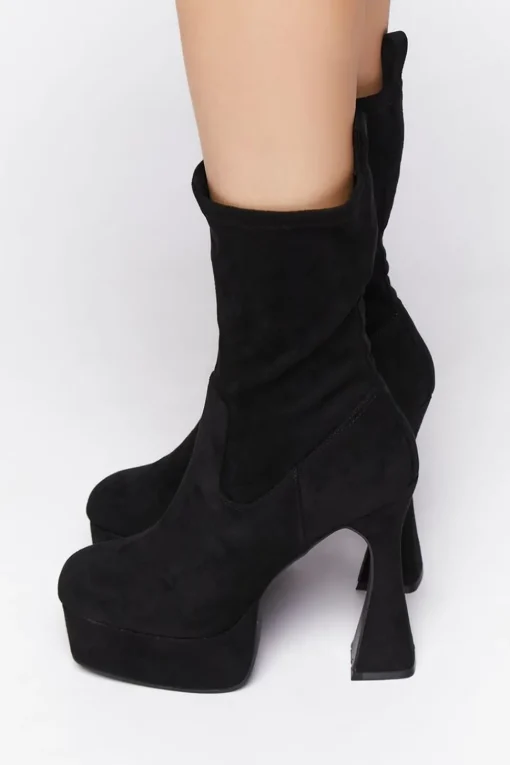 Platform Block Heel Booties