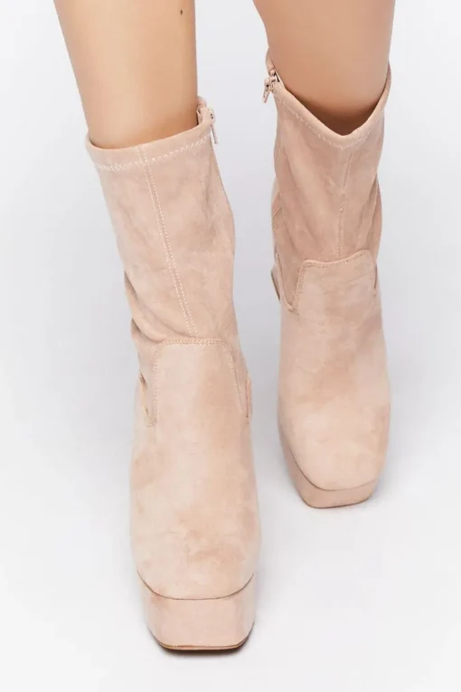 Platform Block Heel Booties