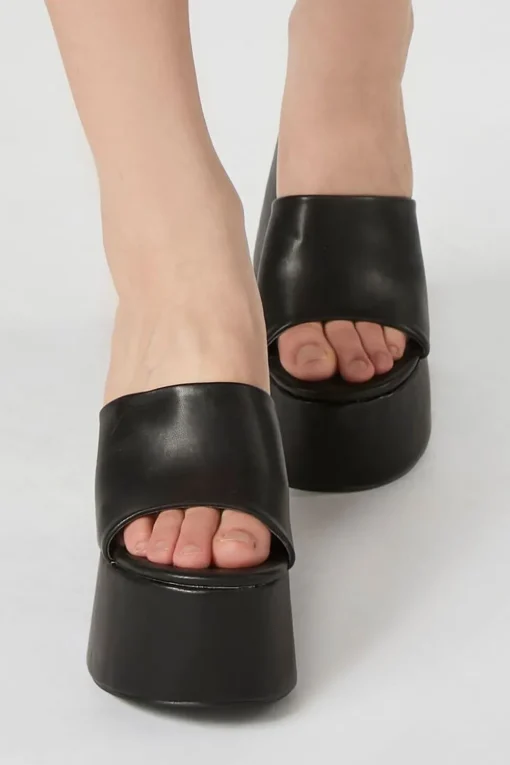 Platform Open-Toe Block Heels