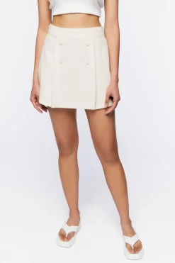 Pleated Corduroy Mini Skirt