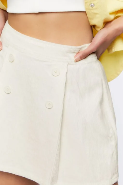 Pleated Corduroy Mini Skirt