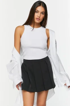 Pleated High-Rise Mini Skirt