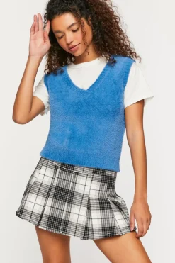 Pleated Plaid Mini Skirt