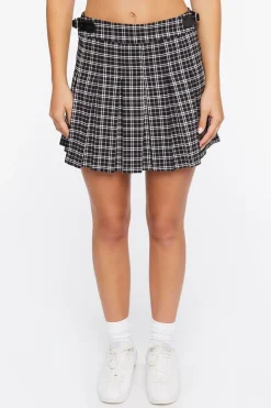 Pleated Plaid Mini Skirt