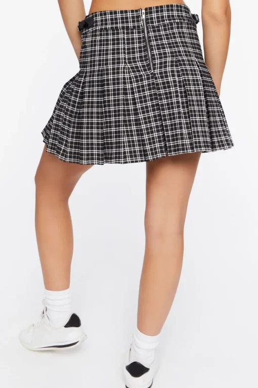 Pleated Plaid Mini Skirt