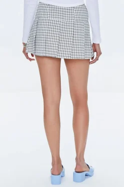 Pleated Plaid Mini Skirt