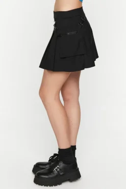 Pleated Utility Mini Skirt