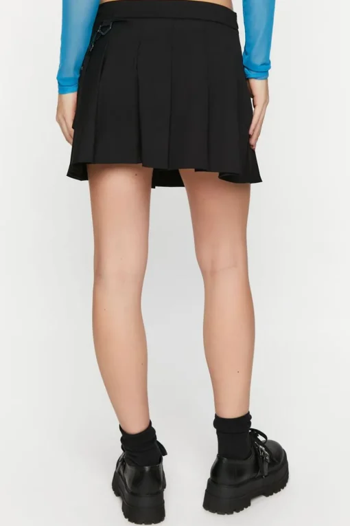 Pleated Utility Mini Skirt