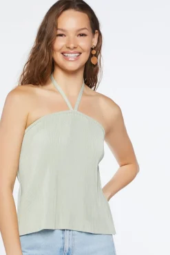 Plisse Halter Top