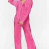 Plisse Lettuce-Edge Shirt & Pants Set