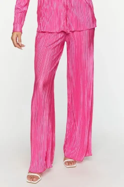 Plisse Lettuce-Edge Shirt & Pants Set