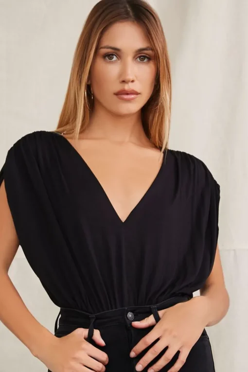 Plunge-Back Chain Bodysuit