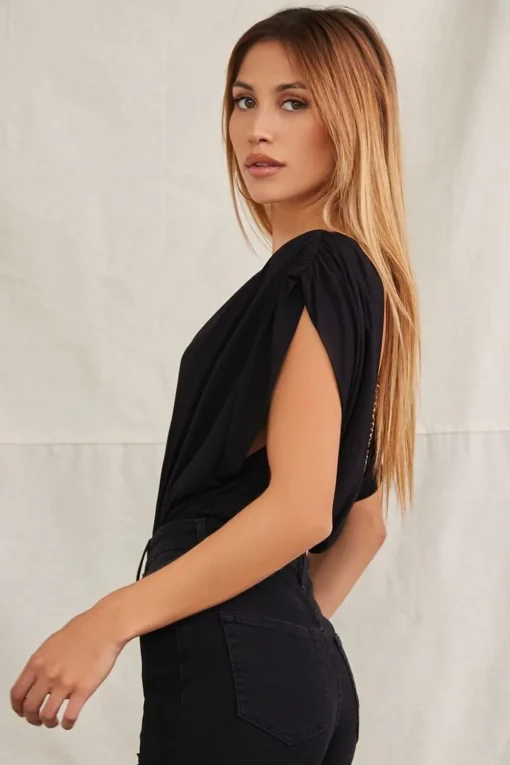Plunge-Back Chain Bodysuit