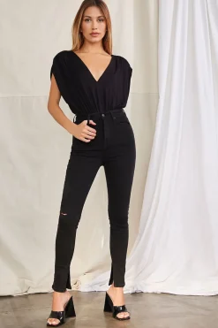 Plunge-Back Chain Bodysuit